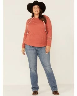 Panhandle Women's Rust Southwestern Embroidered Pullover Hoodie - Plus Rust Copper 9 Panhandle Women's Rust Southwestern Embroidered Pullover Hoodie - Plus Rust Copper -Panhandle shop 2000344976 220 P4