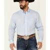 Rough Stock By Panhandle Men's Jacquard Paisley Print Long Sleeve Button-Down Western Shirt  Light Blue -Panhandle shop 2000345105 450 P1