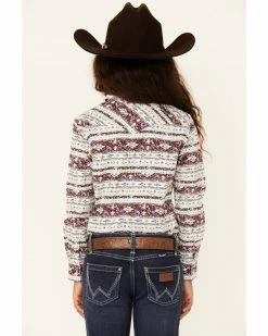Rough Stock By Panhandle Girls' Wine Distressed Southwestern Print Long Sleeve Snap Western Shirt 9 Rough Stock By Panhandle Girls' Wine Distressed Southwestern Print Long Sleeve Snap Western Shirt -Panhandle shop 2000350737 646 P3