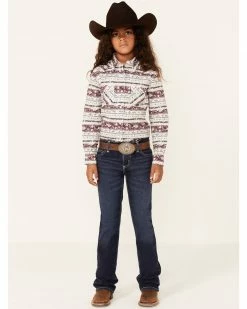 Rough Stock By Panhandle Girls' Wine Distressed Southwestern Print Long Sleeve Snap Western Shirt 10 Rough Stock By Panhandle Girls' Wine Distressed Southwestern Print Long Sleeve Snap Western Shirt -Panhandle shop 2000350737 646 P4