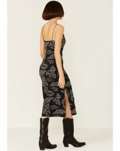 Panhandle Women's Black Bootstitch Print Midi Dress -Panhandle shop 2000350939 001 P4