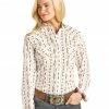 Panhandle Women's Eggshell Southwestern Stripe Long Sleeve Shirt White -Panhandle shop 2000350952 100 P1
