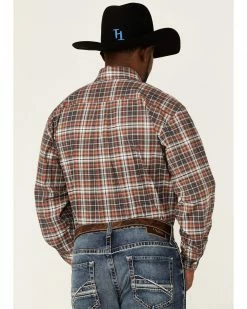 Rough Stock By Panhandle Men's Steel Plaid Long Sleeve Button-Down Western Shirt Rust Copper 10 Rough Stock By Panhandle Men's Steel Plaid Long Sleeve Button-Down Western Shirt Rust Copper -Panhandle shop 2000352336 220 P4