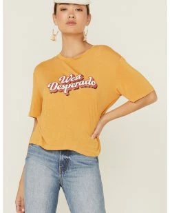 Panhandle Women's West Desperado Mustard Graphic Boxy Tee