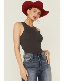 Panhandle Women's Solid Ribbed Bodycon Tank