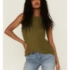 Panhandle Women's Olive Halter Sweater Knit Tank