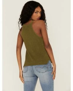Panhandle Women's Olive Halter Sweater Knit Tank -Panhandle shop 2000360499 341 P4