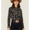 Panhandle Women's Southwestern Print Western Snap Shirt Black -Panhandle shop 2000360505 001 P1