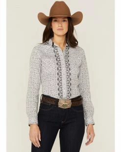 Panhandle Women's Digital Bandana Print Snap Western Shirt White -Panhandle shop 2000360506 100 P1 1