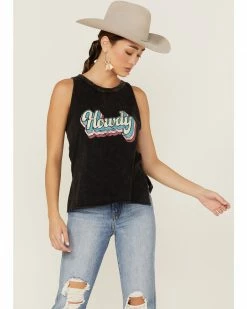 Panhandle Women's Howdy Graphic Muscle Tank Top 
