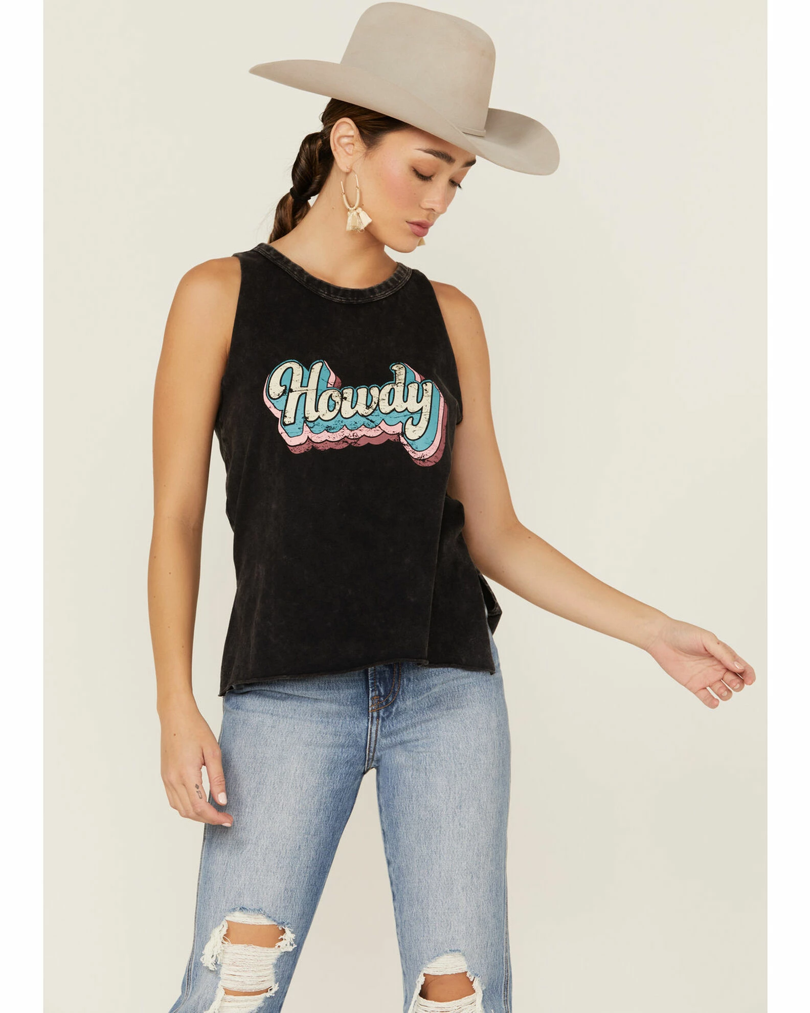 Panhandle Women's Howdy Graphic Muscle Tank Top 3 Panhandle Women's Howdy Graphic Muscle Tank Top
