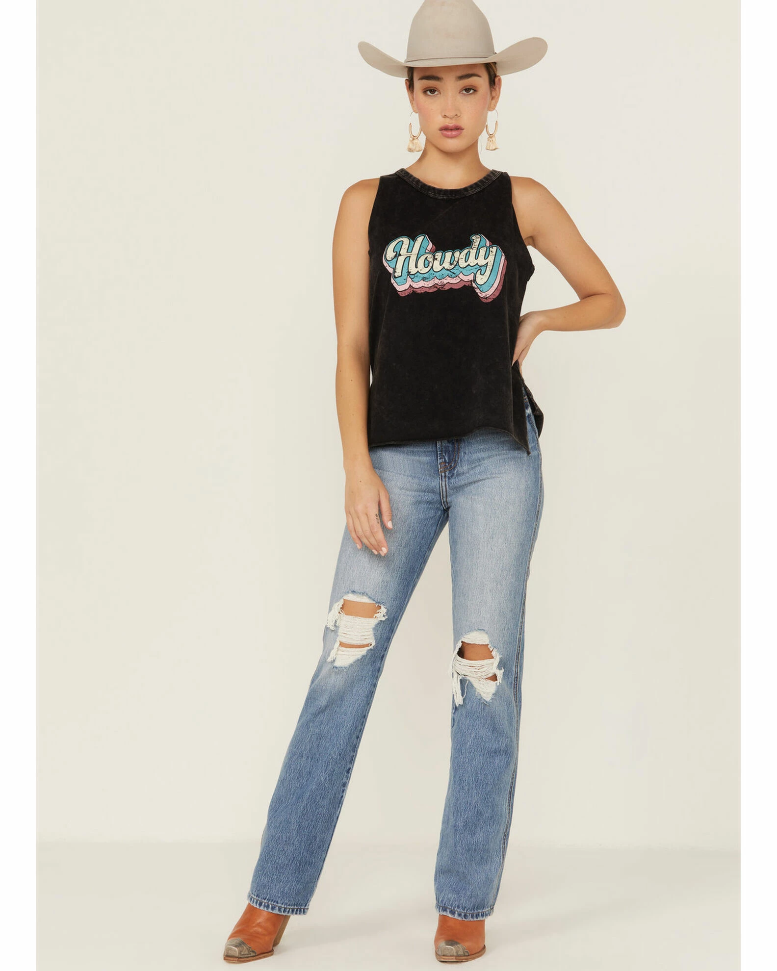 Panhandle Women's Howdy Graphic Muscle Tank Top 6 Panhandle Women's Howdy Graphic Muscle Tank Top - Image 4