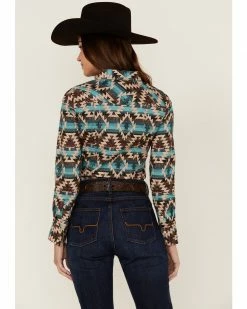 Panhandle Women's Multi Southwestern Snap Shirt Teal 9 Panhandle Women's Multi Southwestern Snap Shirt Teal -Panhandle shop 2000360514 442 P3