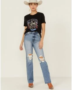 Panhandle Women's Western Graphic Short Sleeve Boyfriend Tee 9 Panhandle Women's Western Graphic Short Sleeve Boyfriend Tee -Panhandle shop 2000360520 001 P4