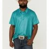 Panhandle Men's Performance Teal Geo Print Short Sleeve Polo Shirt 1 Panhandle Men's Performance Teal Geo Print Short Sleeve Polo Shirt -Panhandle shop 2000360703 442 P1