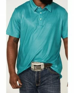 Panhandle Men's Performance Teal Geo Print Short Sleeve Polo Shirt 9 Panhandle Men's Performance Teal Geo Print Short Sleeve Polo Shirt -Panhandle shop 2000360703 442 P3