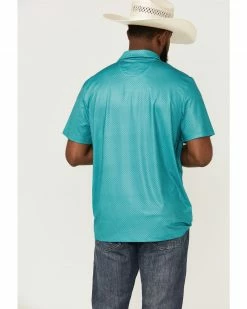 Panhandle Men's Performance Teal Geo Print Short Sleeve Polo Shirt 10 Panhandle Men's Performance Teal Geo Print Short Sleeve Polo Shirt -Panhandle shop 2000360703 442 P4