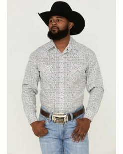 Rough Stock By Panhandle Men's Digi Bandana Print Long Sleeve Snap Western Shirt  White -Panhandle shop 2000360734 100 P1 1