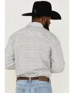 Rough Stock By Panhandle Men's Digi Bandana Print Long Sleeve Snap Western Shirt  White -Panhandle shop 2000360734 100 P4