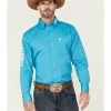 Panhandle Select Men's Logo Embroidered Long Sleeve Button-Down Western Shirt  Orange -Panhandle shop 2000360738 440 P1