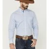 Rough Stock By Panhandle Men's Light Blue Dobby Geo Print Long Sleeve Button-Down Western Shirt  -Panhandle shop 2000360740 450 P1