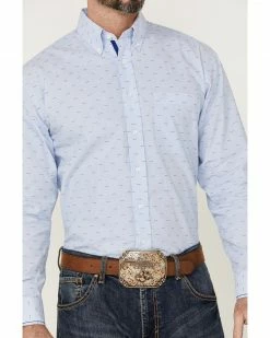 Rough Stock By Panhandle Men's Light Blue Dobby Geo Print Long Sleeve Button-Down Western Shirt 8 Rough Stock By Panhandle Men's Light Blue Dobby Geo Print Long Sleeve Button-Down Western Shirt -Panhandle shop 2000360740 450 P3