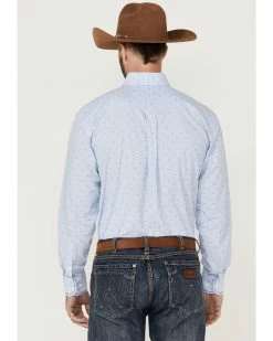 Rough Stock By Panhandle Men's Light Blue Dobby Geo Print Long Sleeve Button-Down Western Shirt 9 Rough Stock By Panhandle Men's Light Blue Dobby Geo Print Long Sleeve Button-Down Western Shirt -Panhandle shop 2000360740 450 P4