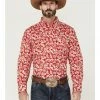 Panhandle Select Men's Red Floral Print Long Sleeve Button-Down Western Shirt 2 Panhandle Select Men's Red Floral Print Long Sleeve Button-Down Western Shirt -Panhandle shop 2000360742 600 P1