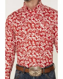 Panhandle Select Men's Red Floral Print Long Sleeve Button-Down Western Shirt 8 Panhandle Select Men's Red Floral Print Long Sleeve Button-Down Western Shirt -Panhandle shop 2000360742 600 P3