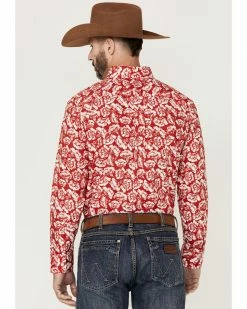 Panhandle Select Men's Red Floral Print Long Sleeve Button-Down Western Shirt 9 Panhandle Select Men's Red Floral Print Long Sleeve Button-Down Western Shirt -Panhandle shop 2000360742 600 P4
