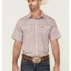 Panhandle Select Men's Small Red Geo Print Short Sleeve Snap Western Shirt  -Panhandle shop 2000360756 600 P1