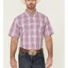Panhandle Select Men's Check Plaid Short Sleeve Button-Down Dark Orchid Western Shirt Purple 1 Panhandle Select Men's Check Plaid Short Sleeve Button-Down Dark Orchid Western Shirt Purple -Panhandle shop 2000360757 500 P1