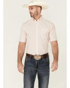 Rough Stock By Panhandle Men's Orange Pinstripe Short Sleeve Button-Down Western Shirt  -Panhandle shop 2000360760 800 P1 1