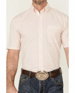 Rough Stock By Panhandle Men's Orange Pinstripe Short Sleeve Button-Down Western Shirt  -Panhandle shop 2000360760 800 P3
