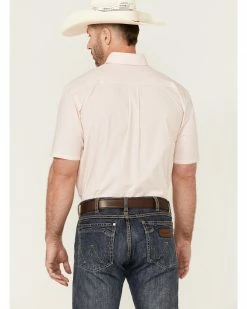 Rough Stock By Panhandle Men's Orange Pinstripe Short Sleeve Button-Down Western Shirt  -Panhandle shop 2000360760 800 P4