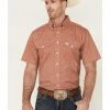 Panhandle Select Men's Orange Poplin Geo Print Short Sleeve Button-Down Western Shirt 1 Panhandle Select Men's Orange Poplin Geo Print Short Sleeve Button-Down Western Shirt -Panhandle shop 2000360765 800 P1