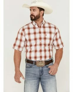 Rough Stock By Panhandle Men's Windowpaine Plaid Short Sleeve Button-Down Western Shirt Orange 11 Rough Stock By Panhandle Men's Windowpaine Plaid Short Sleeve Button-Down Western Shirt Orange -Panhandle shop 2000360766 800 P1 1