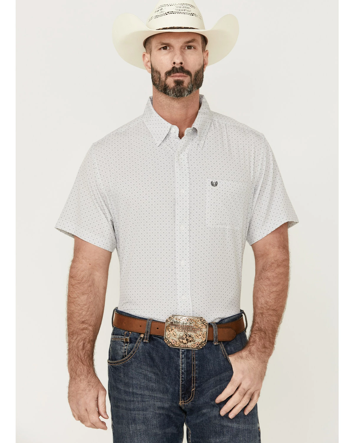 Panhandle Men's Charcoal Performance Floral Print Short Sleeve Button-Down Western Shirt 7 Panhandle Men's Charcoal Performance Floral Print Short Sleeve Button-Down Western Shirt - Image 5