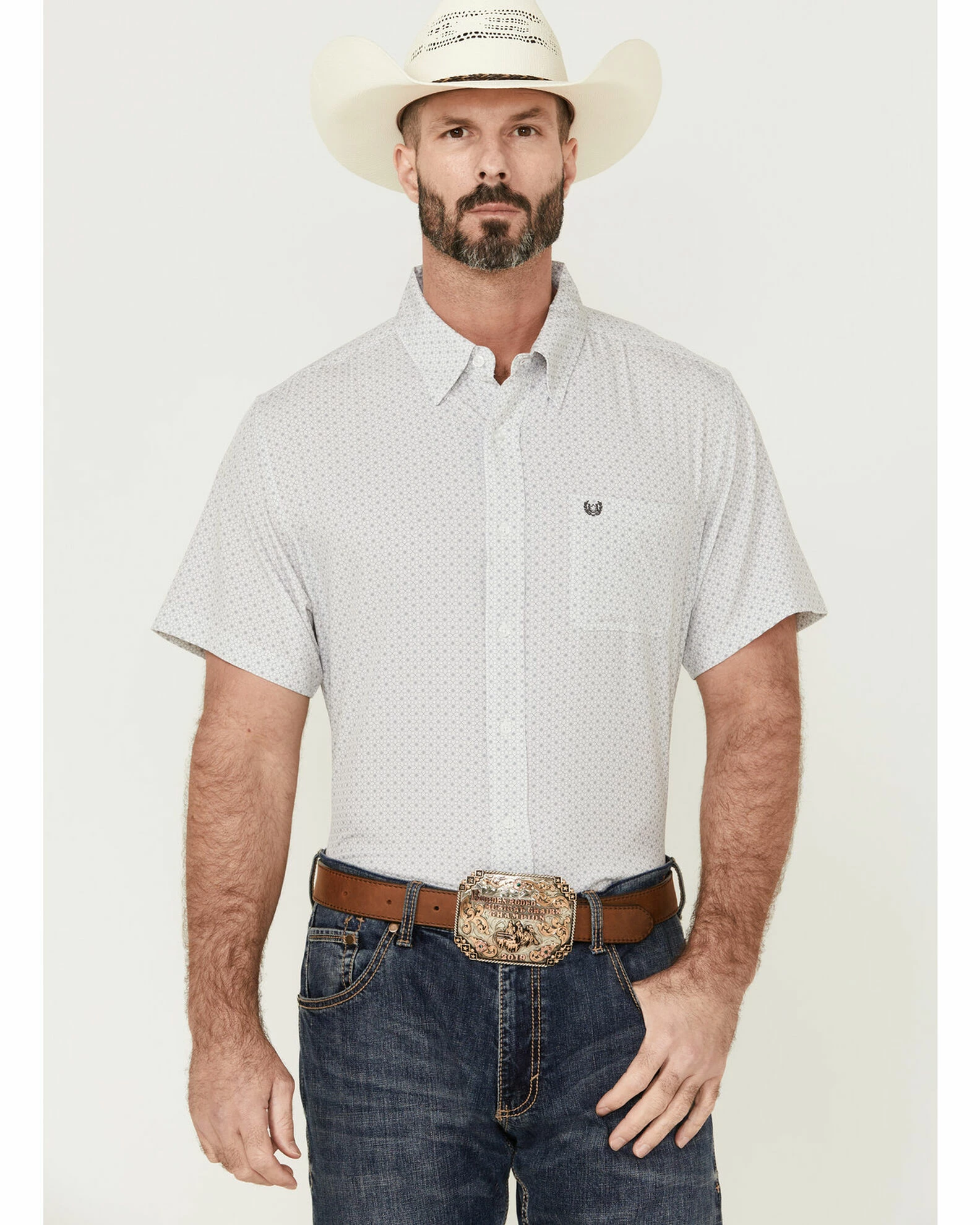 Panhandle Men's Charcoal Performance Floral Print Short Sleeve Button-Down Western Shirt 3 Panhandle Men's Charcoal Performance Floral Print Short Sleeve Button-Down Western Shirt