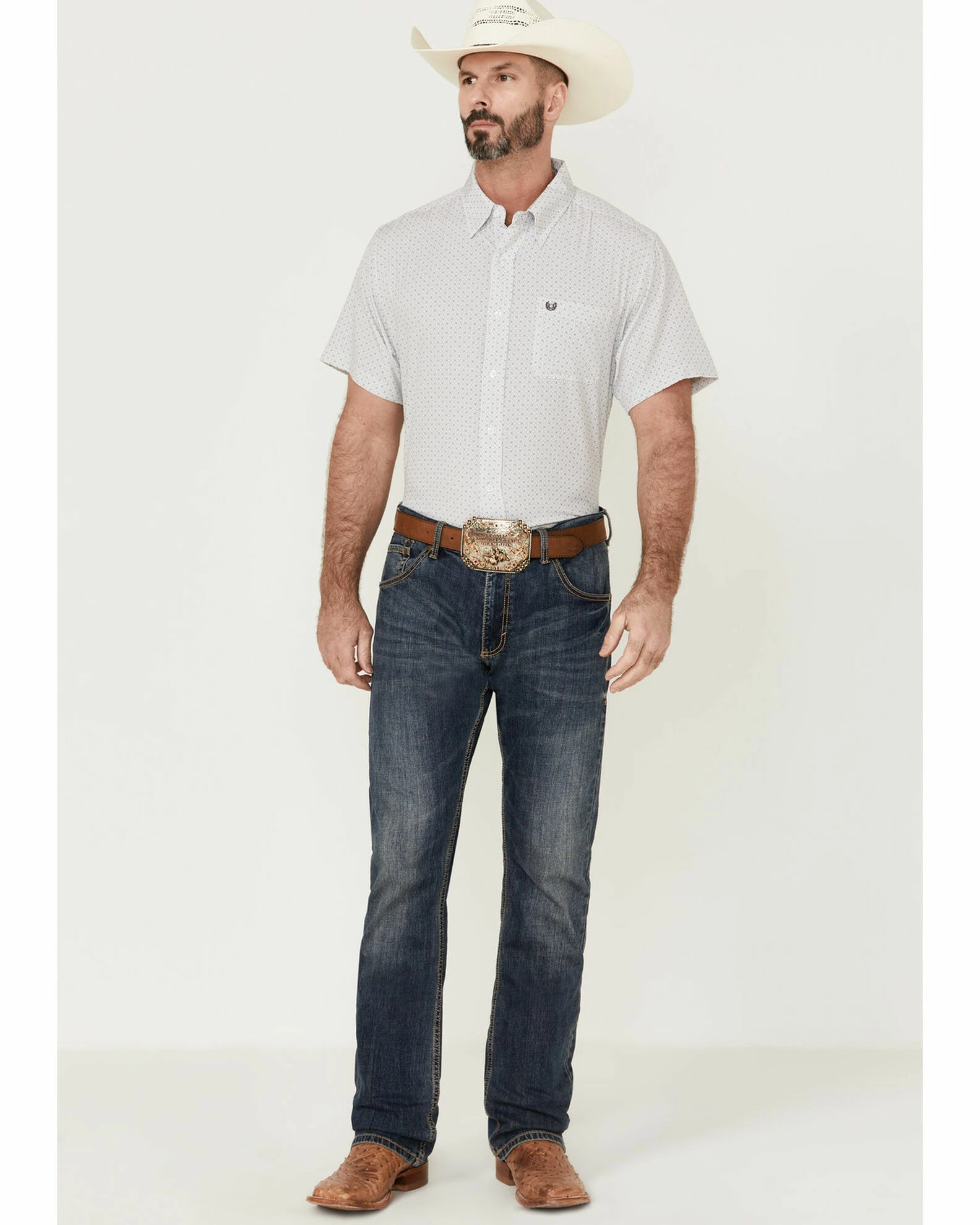 Panhandle Men's Charcoal Performance Floral Print Short Sleeve Button-Down Western Shirt 4 Panhandle Men's Charcoal Performance Floral Print Short Sleeve Button-Down Western Shirt - Image 2