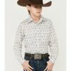 Panhandle Boys' Southwestern Geo Print Long Sleeve Shirt Natural -Panhandle shop 2000360979 101 P1