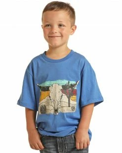 Panhandle Boys' Steerhead Graphic Tee Blue