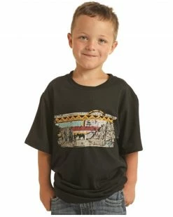 Panhandle Boys' Desert Scene Graphic T-Shirt Black