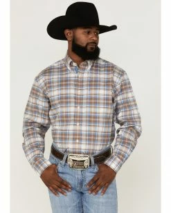Rough Stock By Panhandle Men's Plaid Button-Down Western Shirt  Taupe -Panhandle shop 2000361604 251 P1 1
