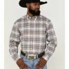 Rough Stock By Panhandle Men's Plaid Button-Down Western Shirt  Taupe -Panhandle shop 2000361604 251 P1