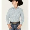 Panhandle Boys' Long Sleeve Geo Print Snap Shirt Teal -Panhandle shop 2000365087 442 P1
