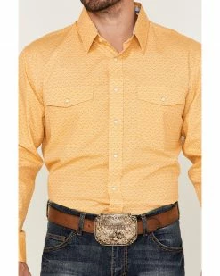 Panhandle Men's Geo Print Long Sleeve Snap Western Shirt Yellow -Panhandle shop 2000367818 700 P3