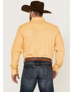 Panhandle Men's Geo Print Long Sleeve Snap Western Shirt Yellow -Panhandle shop 2000367818 700 P4