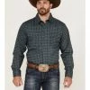 Panhandle Select Men's Digital Woven Print Long Sleeve Snap Western Shirt  Blue -Panhandle shop 2000367819 400 P1