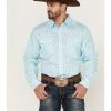 Panhandle Select Men's Cross Geo Print Long Sleeve Snap Western Shirt  Light Blue -Panhandle shop 2000367820 450 P1